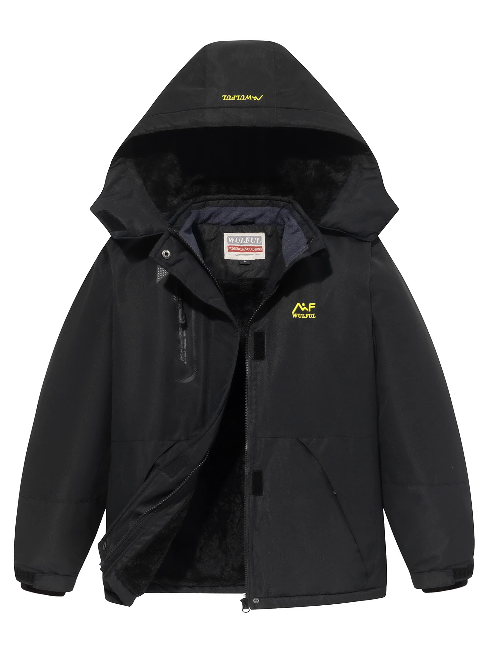 WULFUL Girl's Waterproof Ski Jacket Winter Snow Coat