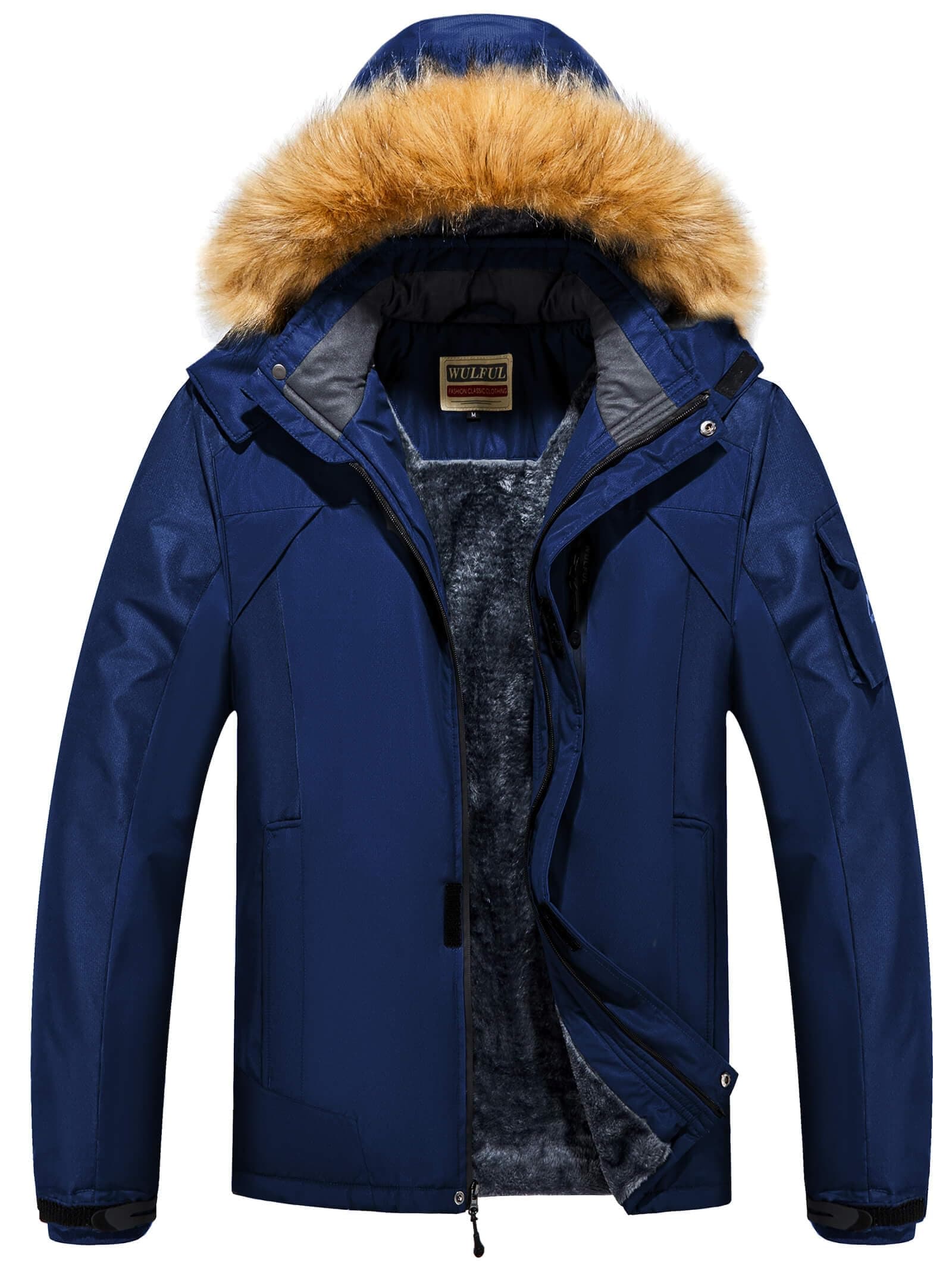 WULFUL Men's Waterproof Ski Jacket for Warm Winter Snow Sports