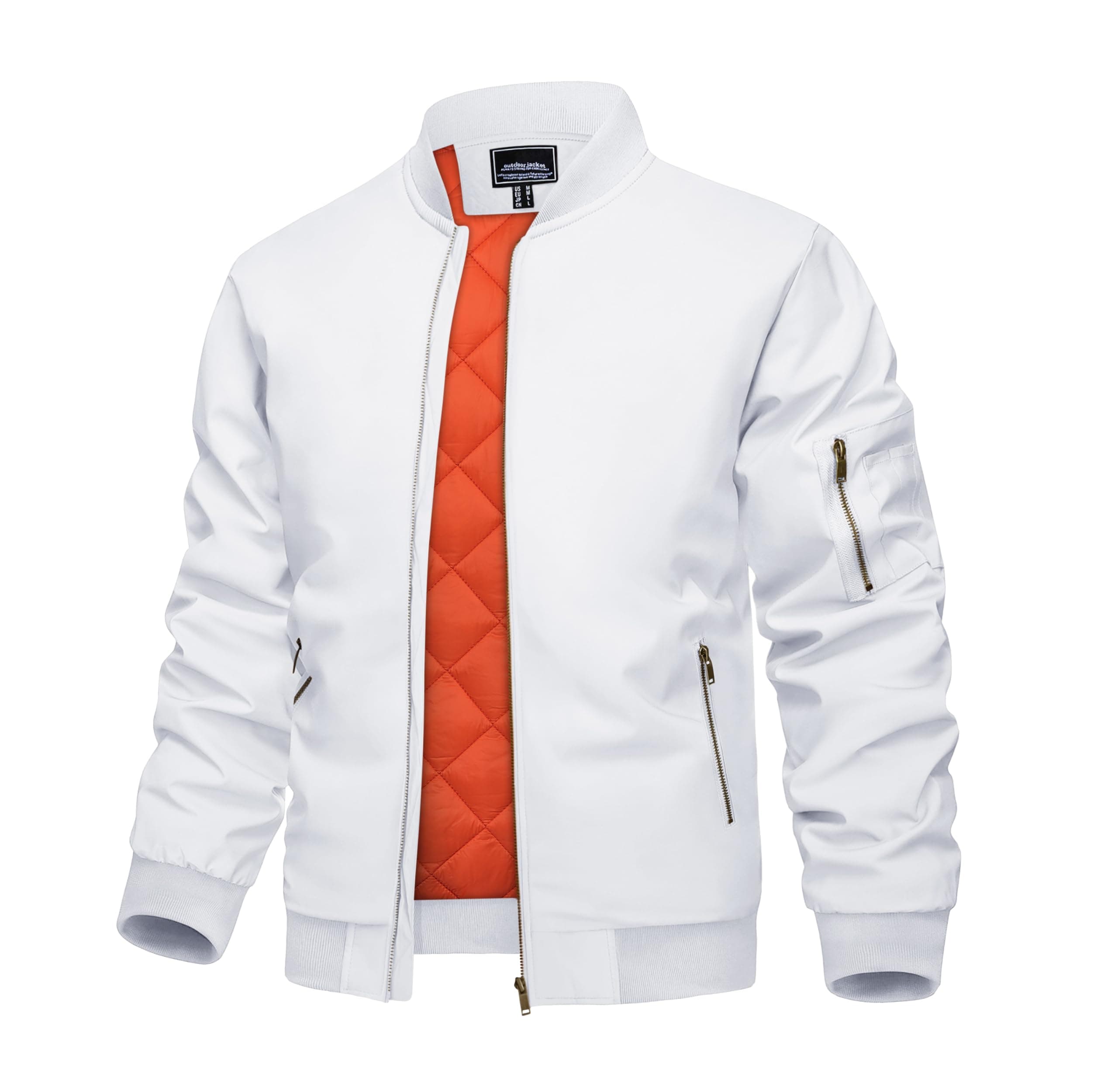 KEFITEVD Men's Windproof Bomber JacketWarm Winter Full Zip Coats