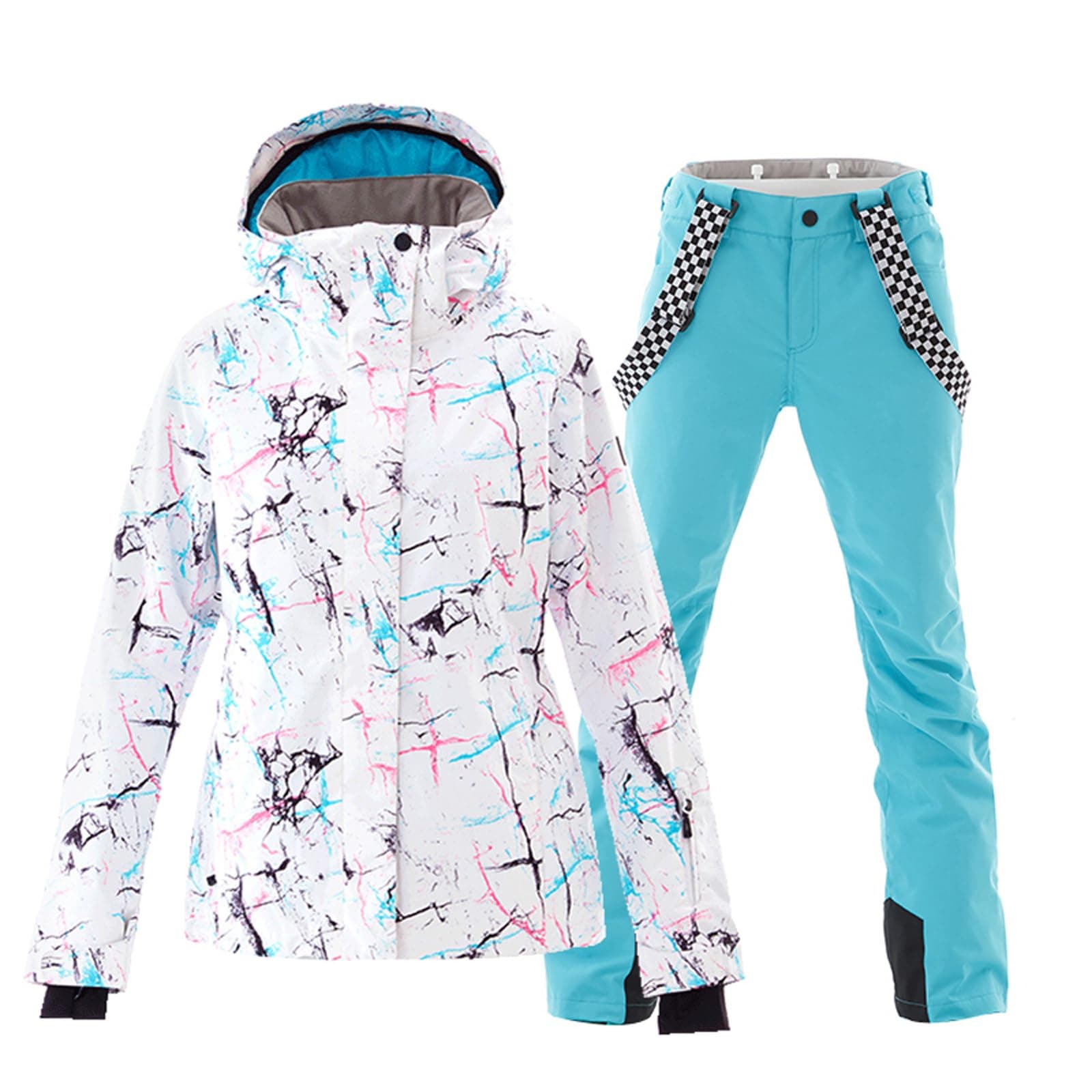 GS Women's Snowing Windproof Waterproof Insulated Ski Jacket & Pants Set