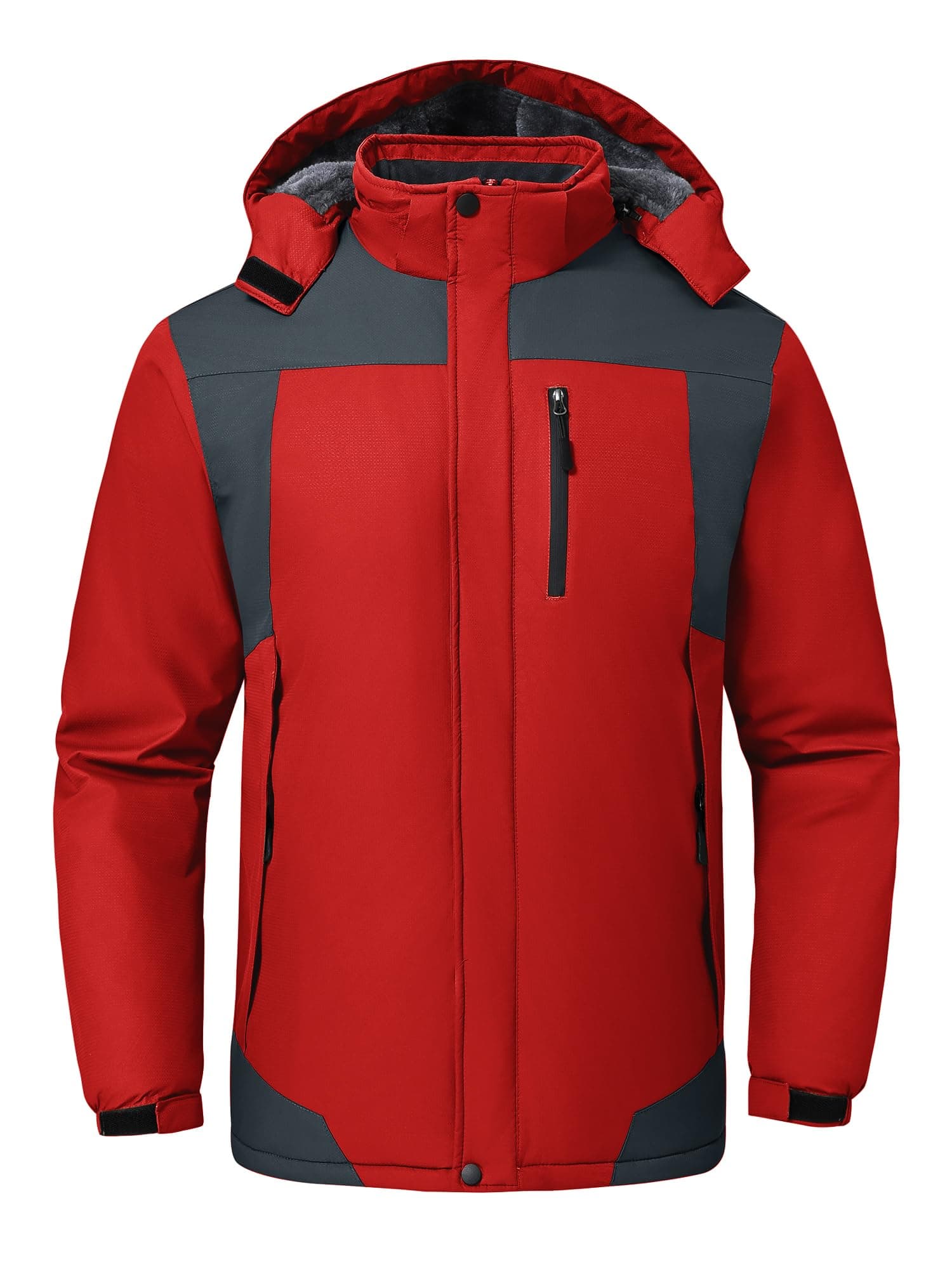 GAXIDES Men's Waterproof Windproof Ski Jacket with Hood