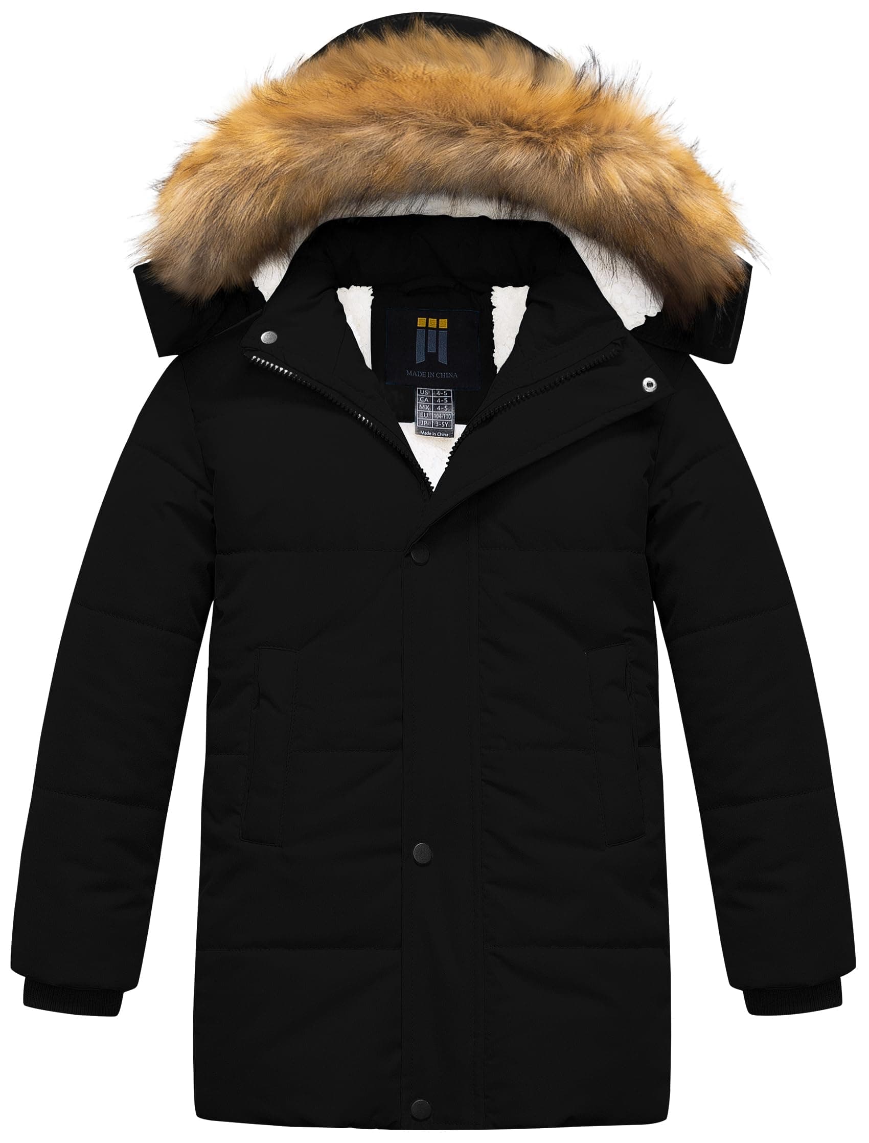 Thick Winter Coat for Boys: CREATMO US Sherpa Long Parka Jacket