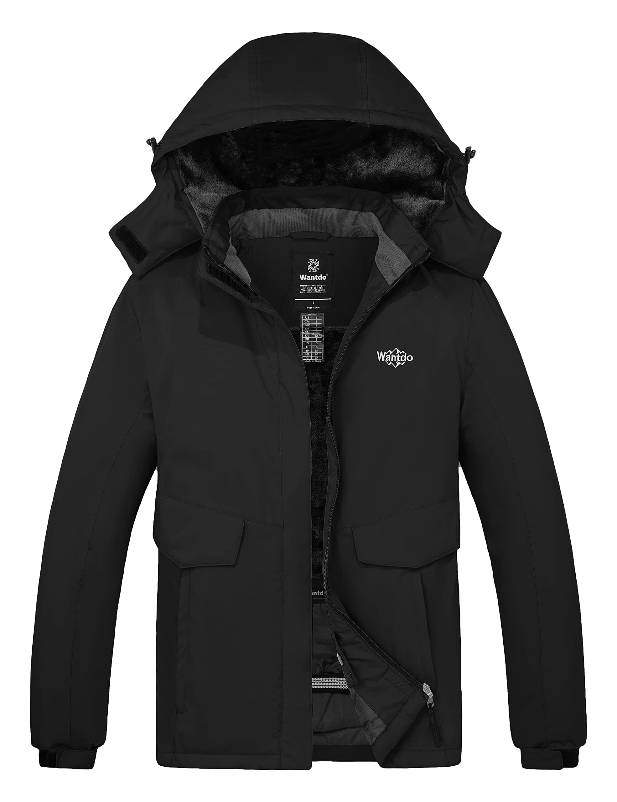 wantdo Women's Waterproof Winter Ski Coat Warm Windproof Snow Fleece Raincoat