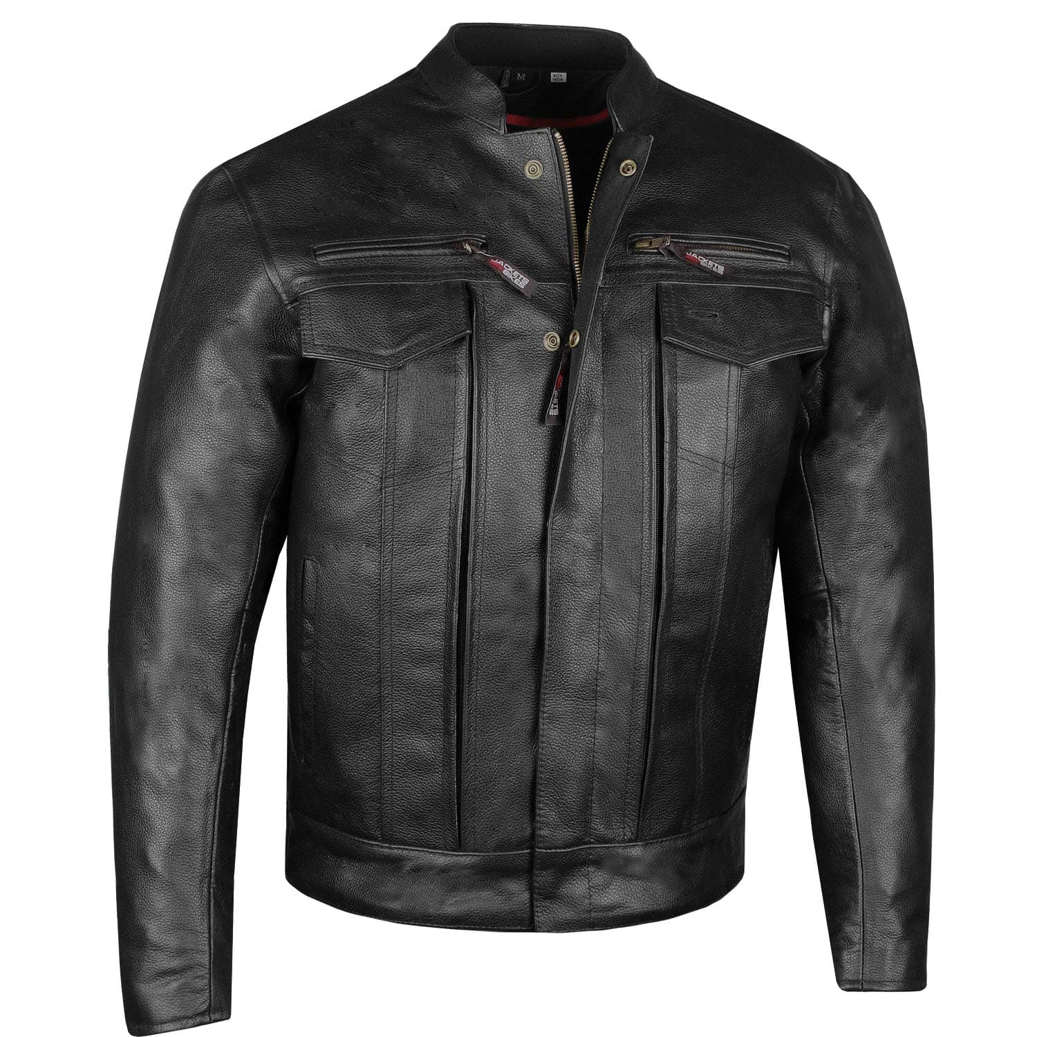 Men's Premium Black Commuter Motorcycle Jacket - CE Armor, Gun Pockets, XL
