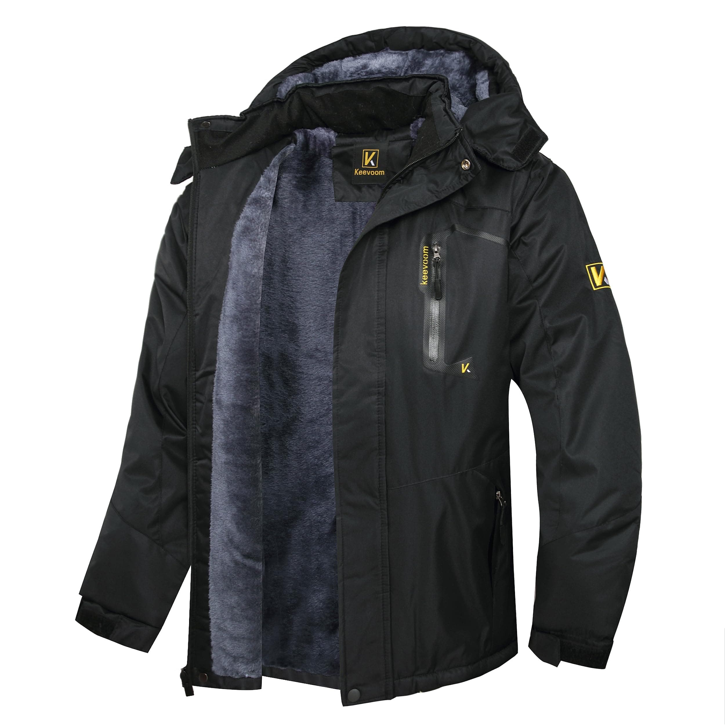 Keevoom Men's Waterproof Snow Jacket: Warm, Windproof, and Hooded for Skiing and Snowboarding