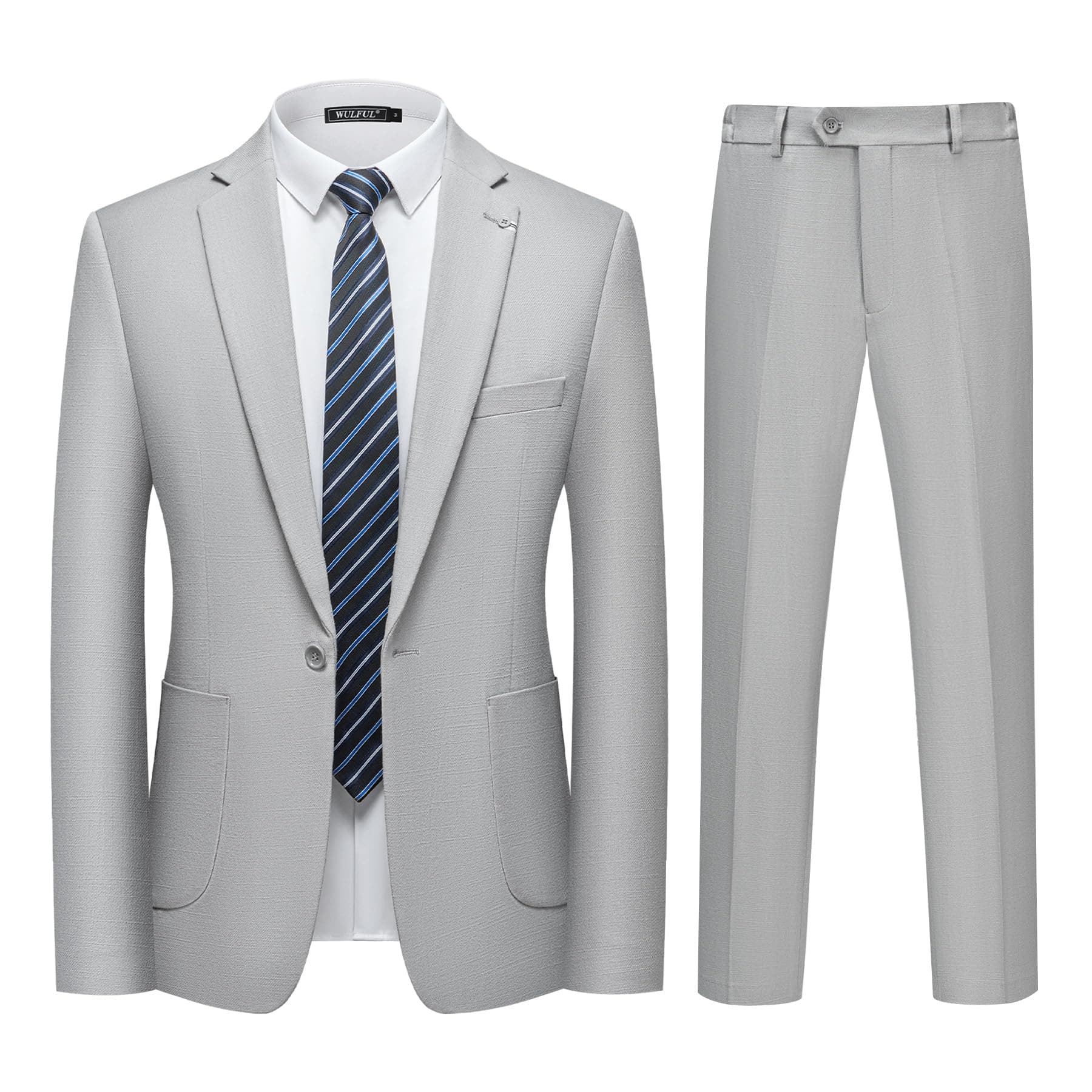 WULFUL Men's Slim Fit Suit Set for Party, Wedding & Business