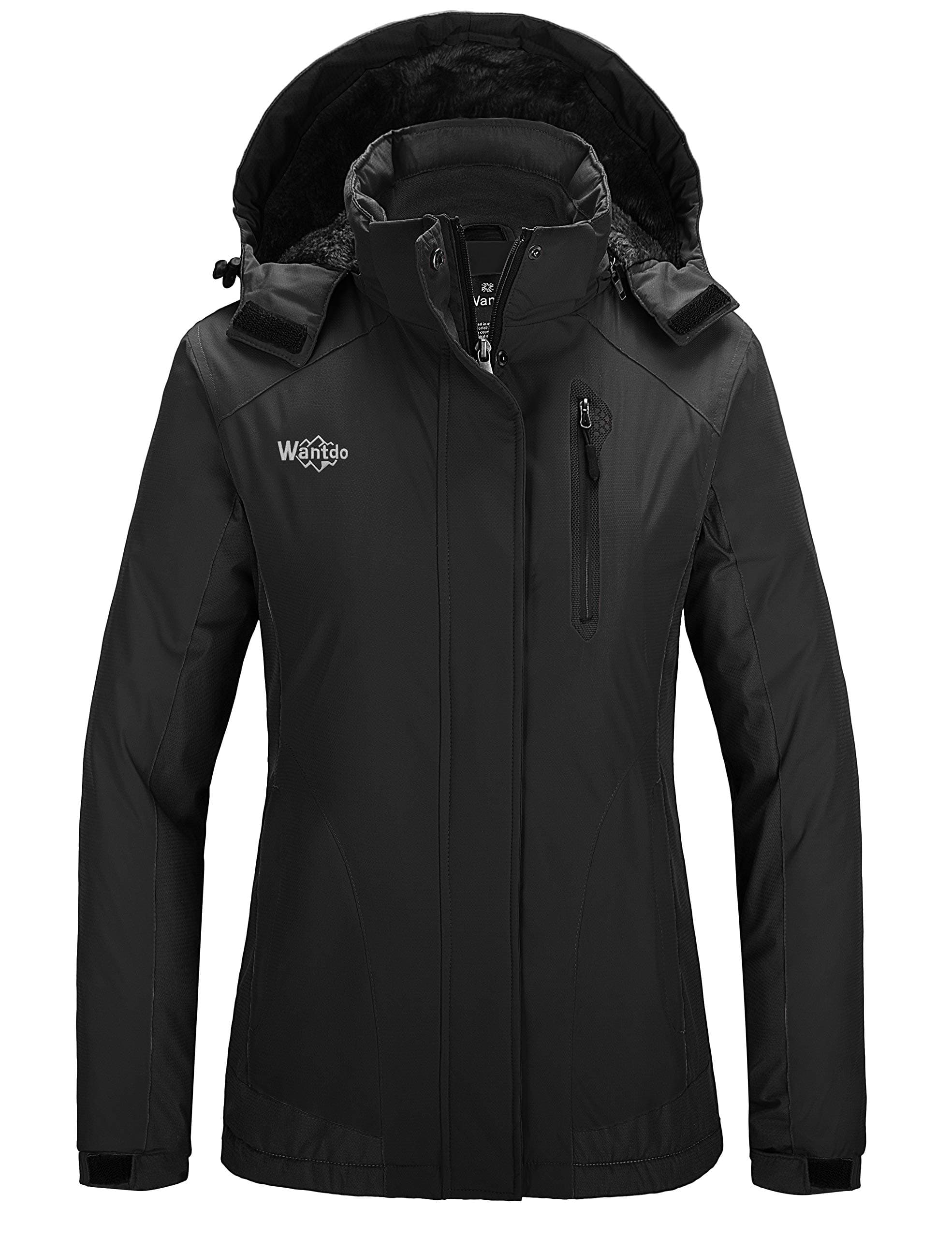 wantdo Women's Waterproof Ski Jacket | Warm Winter Windproof Fleece Rain Coat