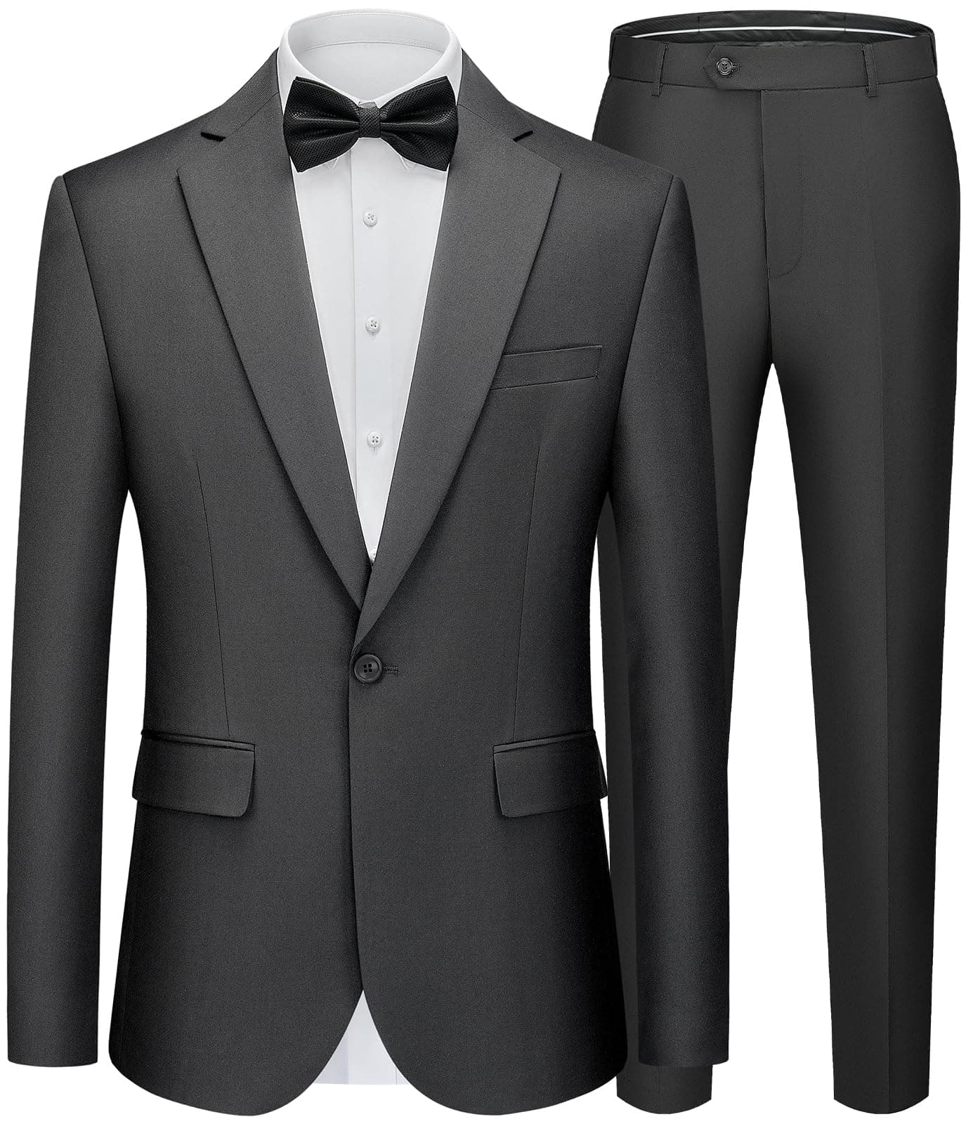 WEEN CHARM Men's Slim Fit 2 Piece One Button Blazer & Trousers Suit for Wedding Prom