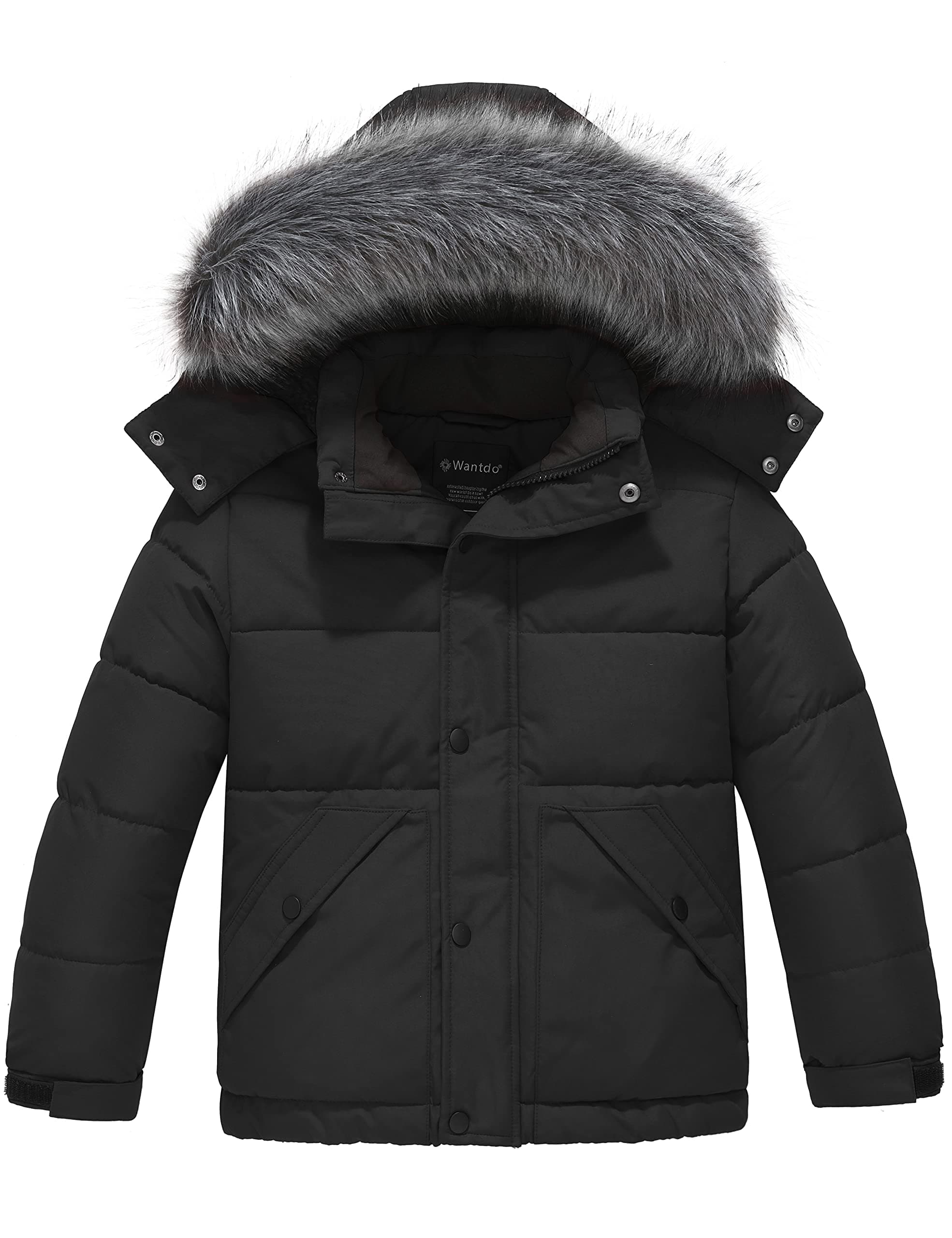Wantdo Boys' Winter Waterproof Puffer Coat - Warm Fleece Jacket