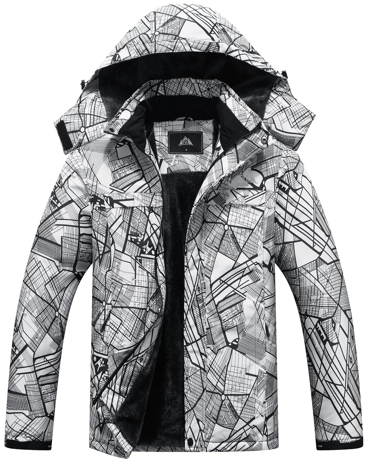 MOERDENG Women's Warm Winter Ski Jacket Hooded Snowboarding Windbreaker