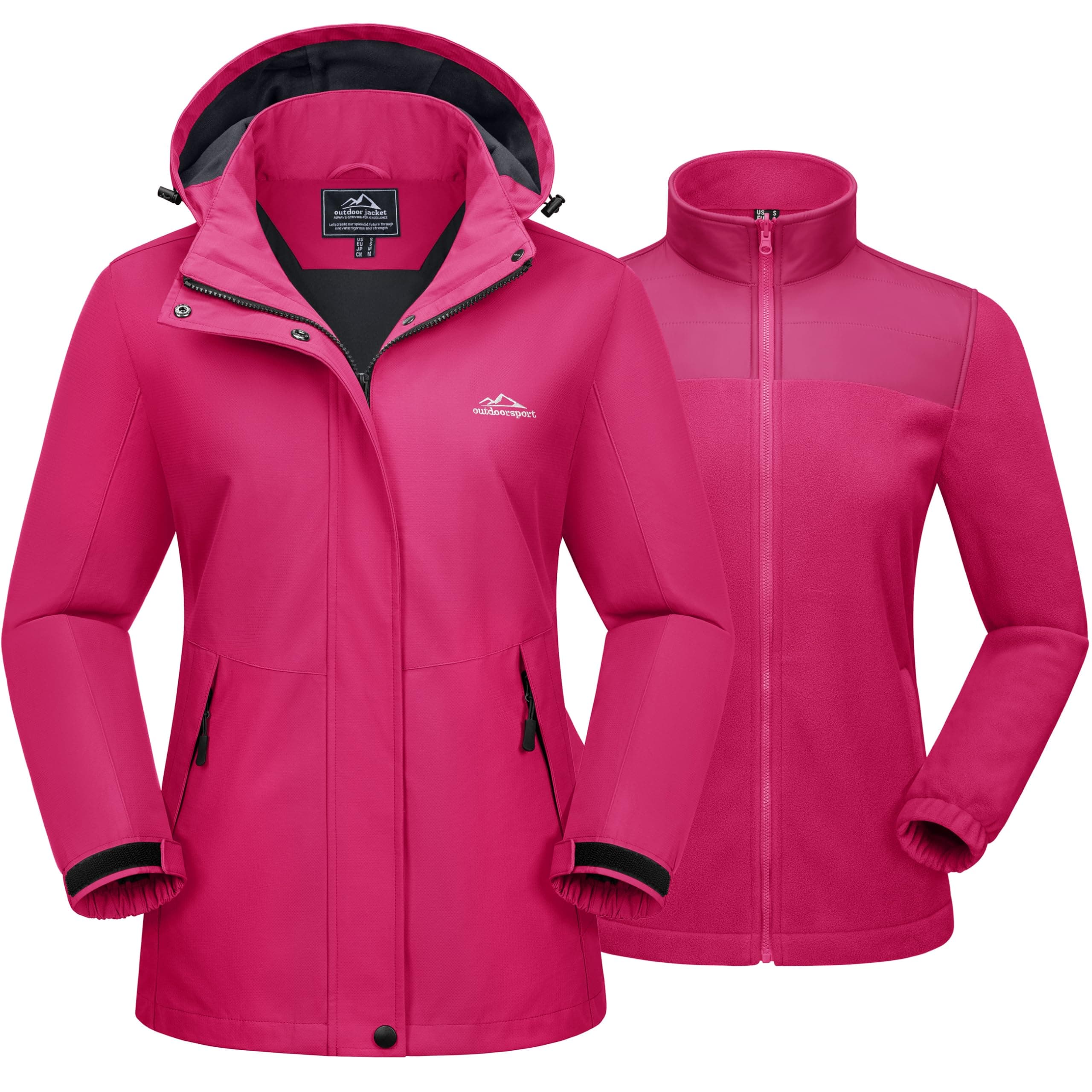 MAGCOMSEN Women's 3-in-1 Water Resistant Ski Jacket Winter Snow Coat