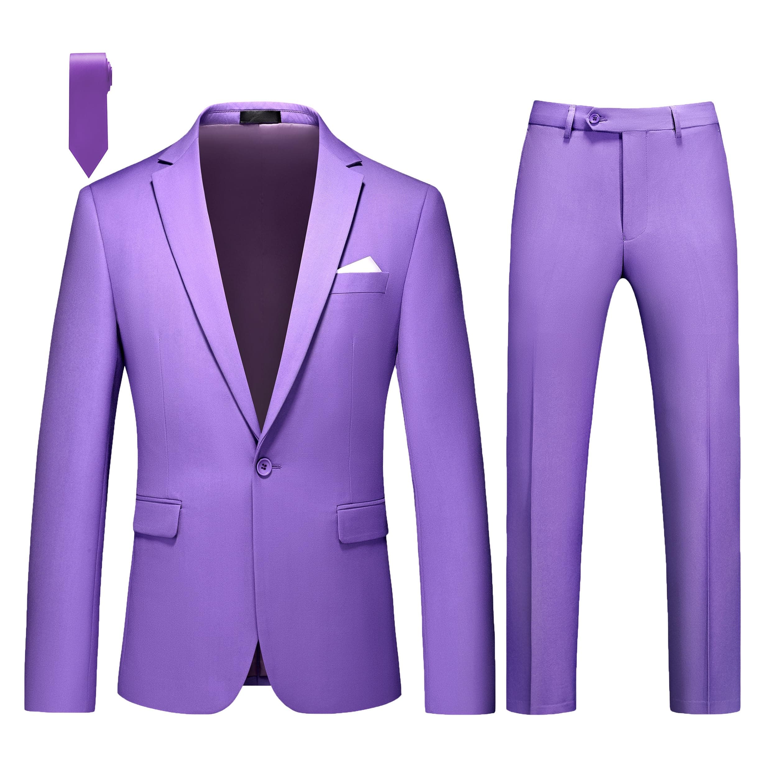 Mogu Men's Slim Fit 2-Piece Tuxedo Suit for Weddings and Formal Events