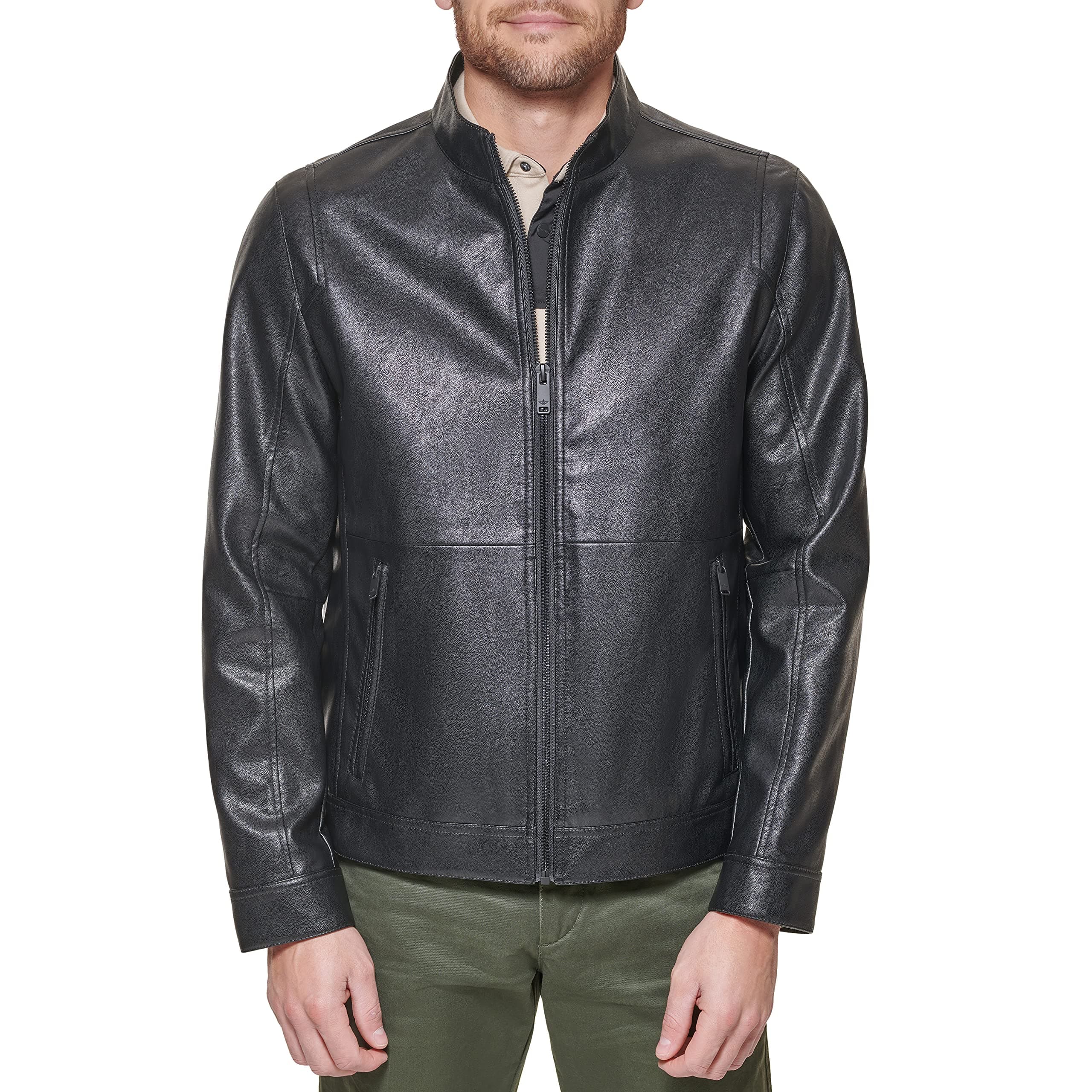 Men's Faux Leather Racer Jacket