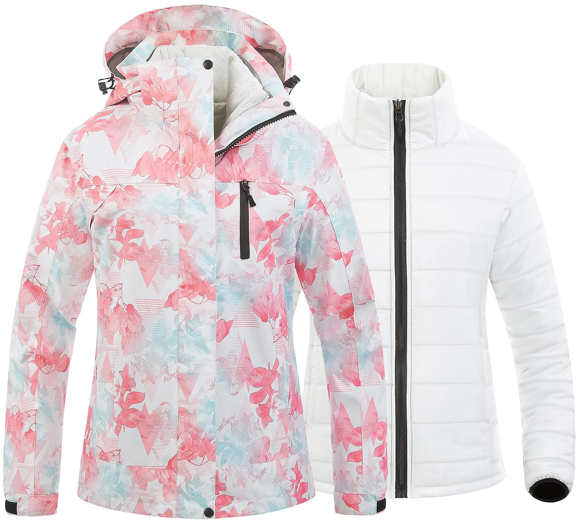 CREATMO Women's 3-in-1 Waterproof Snowboarding Jacket