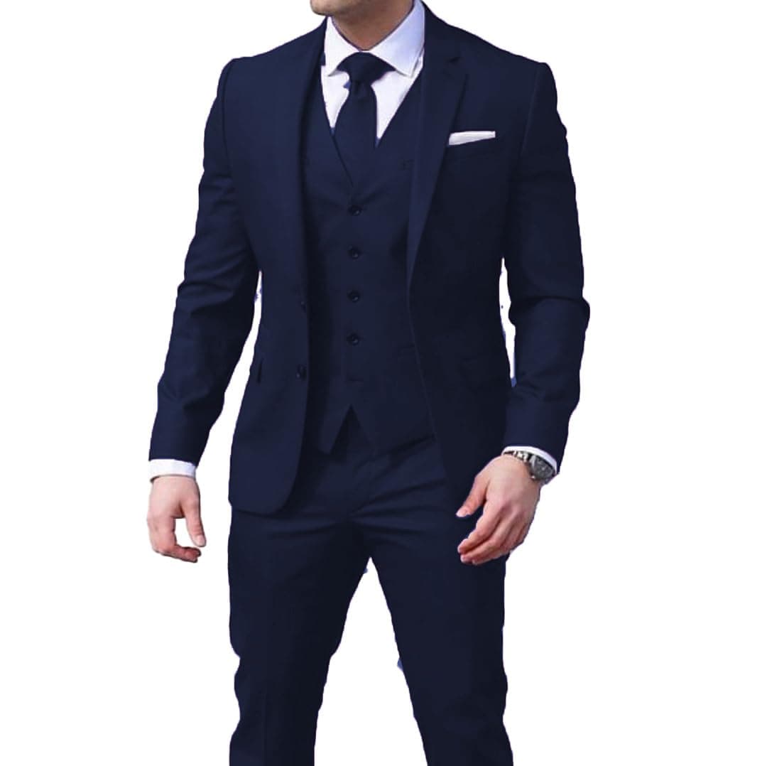 Loravita Men's Slim Fit Notched Lapel Business Suit Set for Formal Occasions