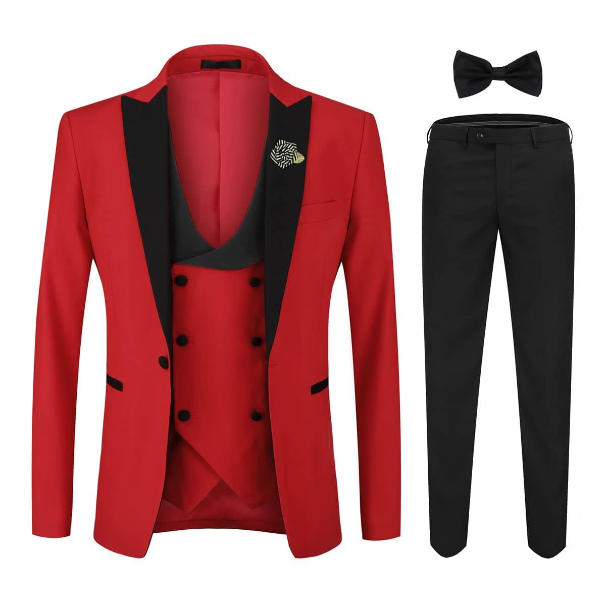 YFFUSHI Men's Slim Fit One-Button Prom Suit Set