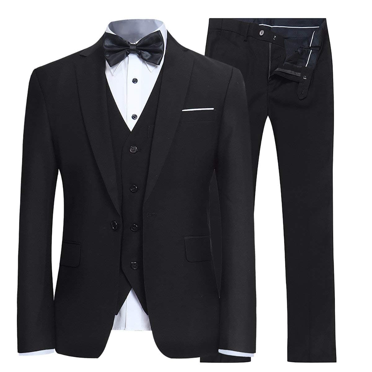 YFFUSHI Men's Slim Fit 3 Piece Business Wedding Prom Suit