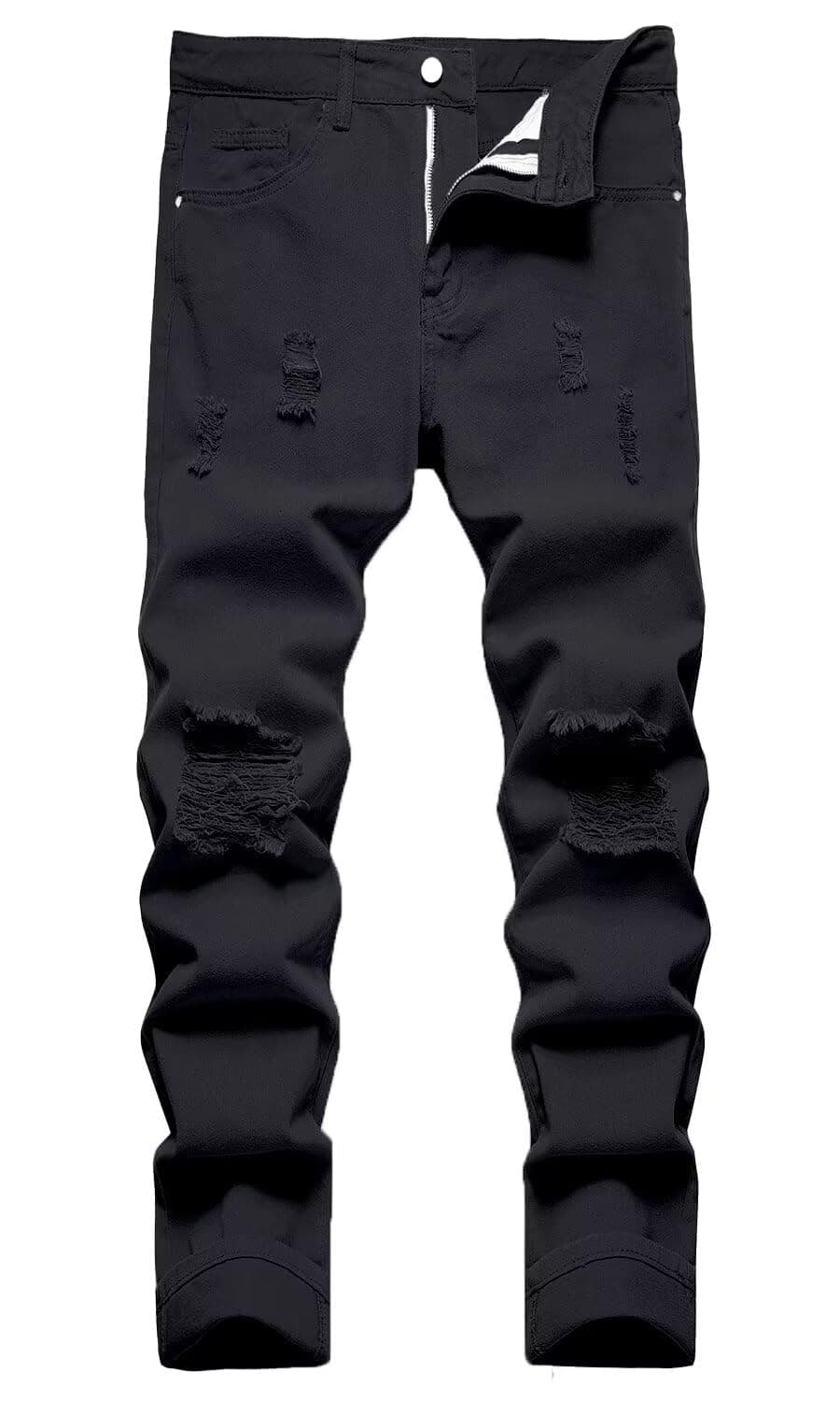HENGAO Men's Slim Fit Ripped Denim Jeans