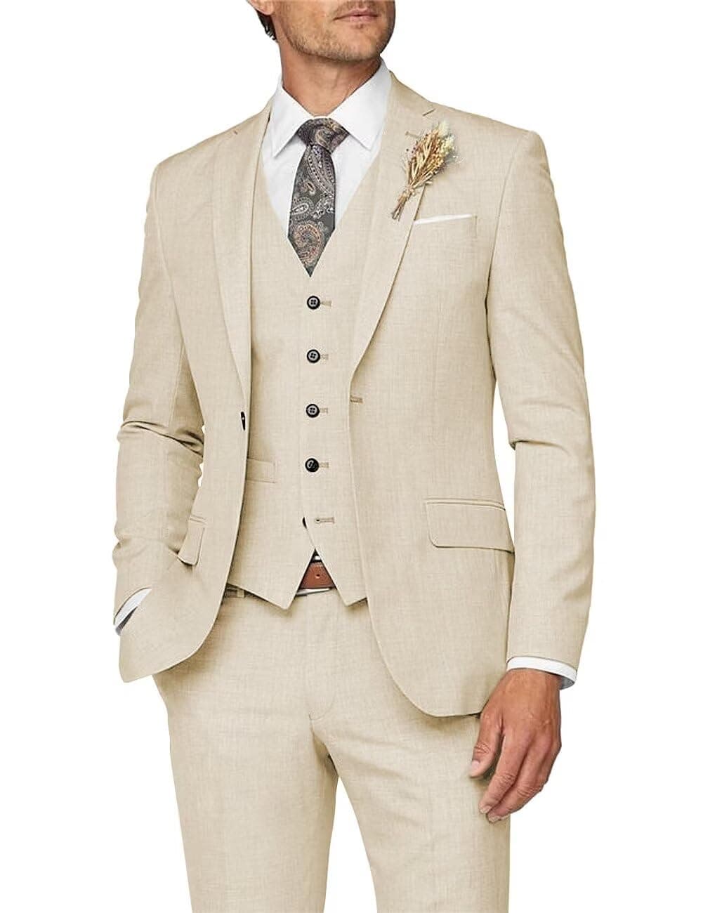 Slim Fit Men's 3 Piece Suit for Formal Events
