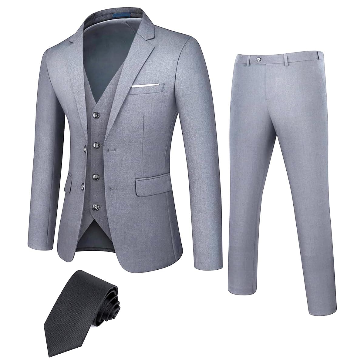 TweedLad DEETRUST Men's Slim Fit 3-Piece Suit Set for Party, Wedding & Business