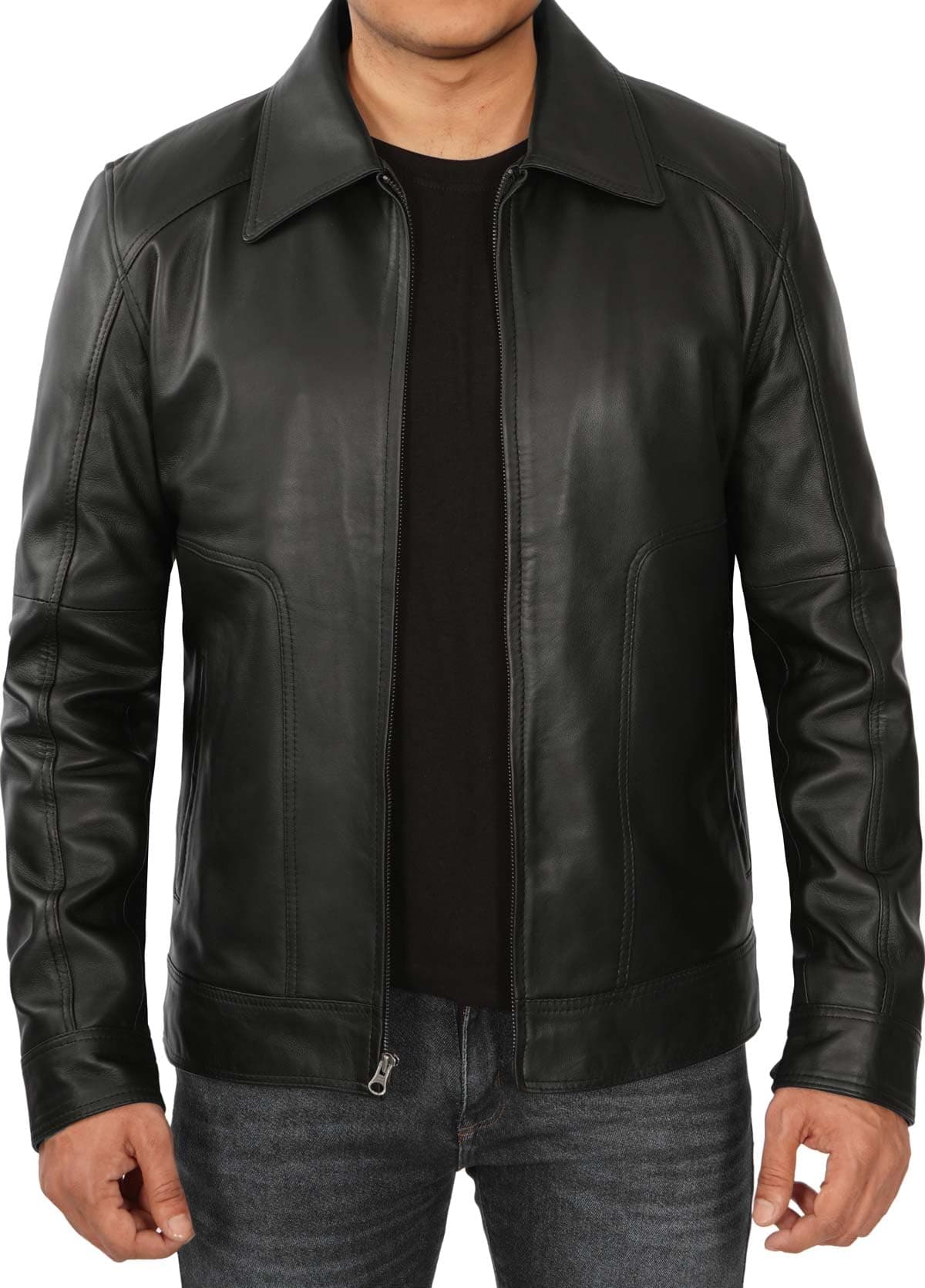 Blingsoul Premium Lambskin Leather Jacket for Men - Classic Biker Style