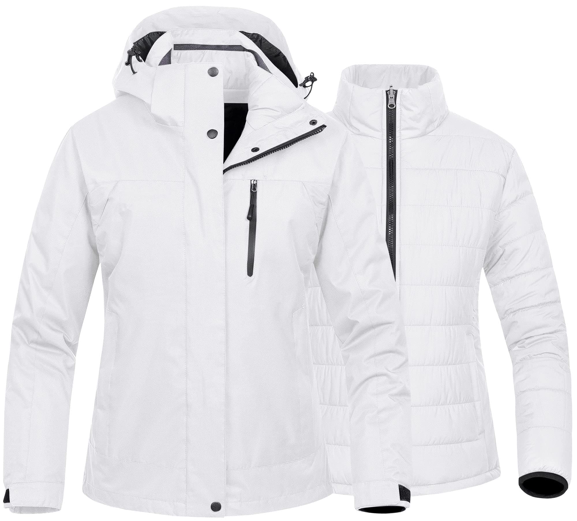 CREATMO Women's 3-in-1 Waterproof Snowboarding Jacket Winter Snow Coat