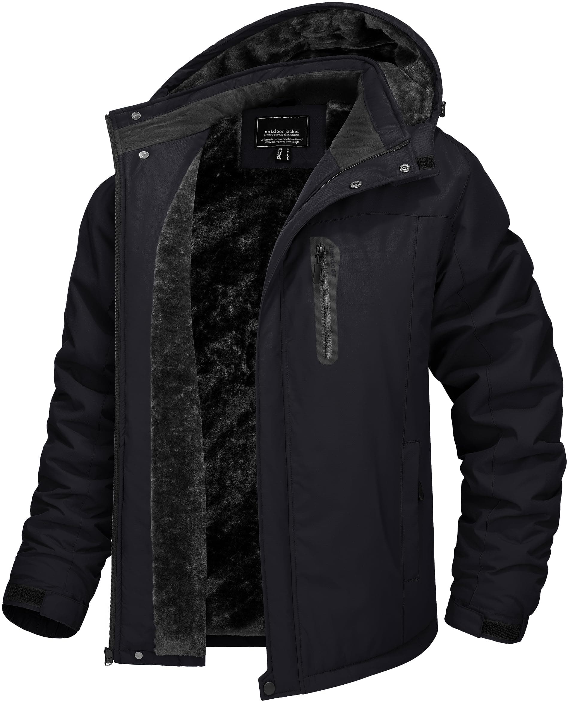 TACVASEN Men's Winter Warm Ski Snowboard Fleece Jacket Windproof Hooded