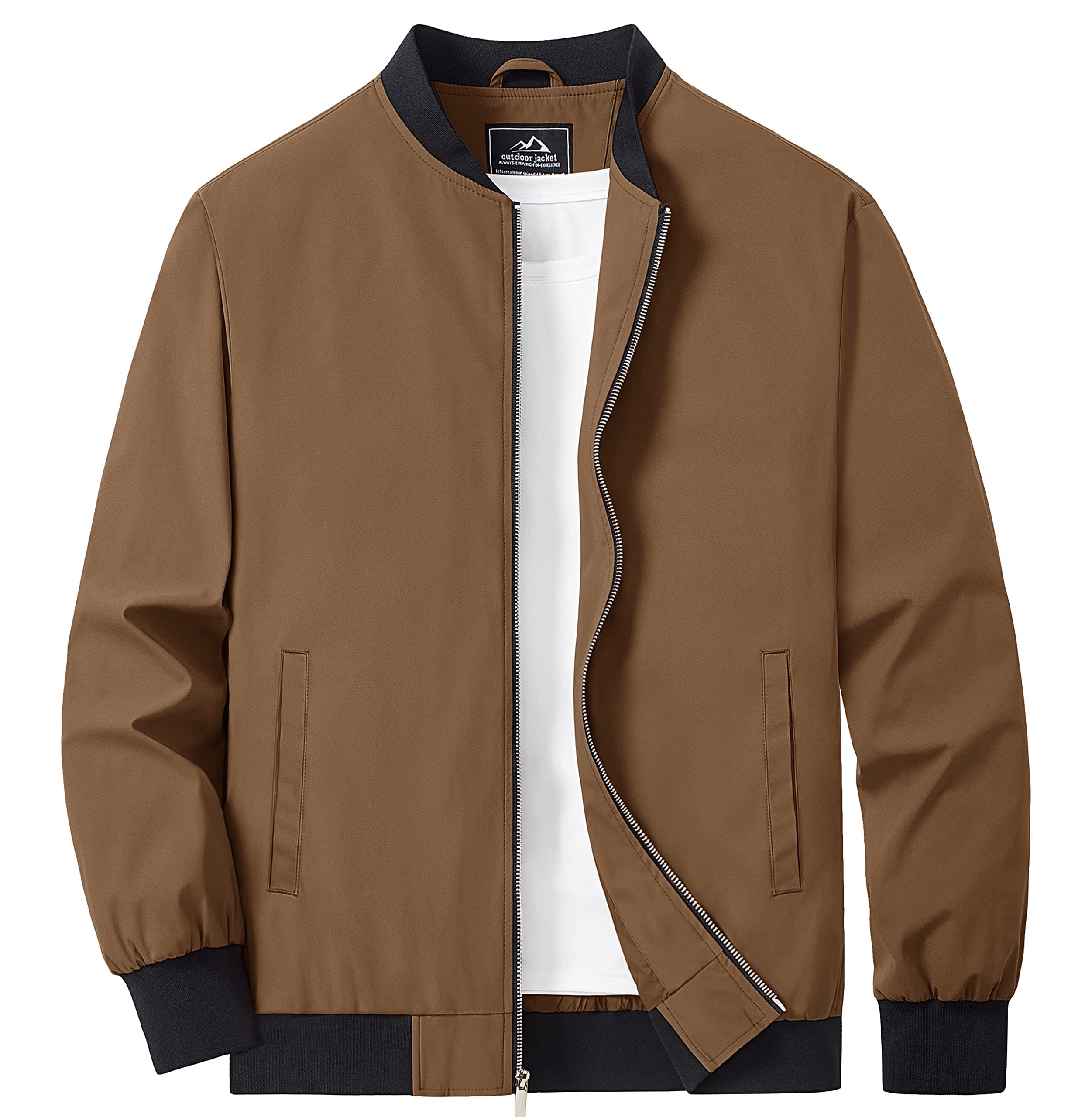 MAGCOMSEN Men's Lightweight Zip Up Windbreaker Coat with Pockets Spring Fall